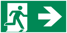 Grafik Rettungsschild "Rettungsweg rechts" nach ISO 7010
